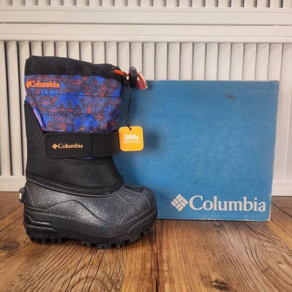 Columbia Toddler Powderbug Plus II Print Size 5 Insulated Winter Snow Boots NEW - Picture 1 of 10